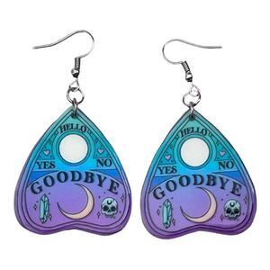 New Pastel Purple Blue Ouija Board Drop Earrings Goth Emo Halloween Spirit